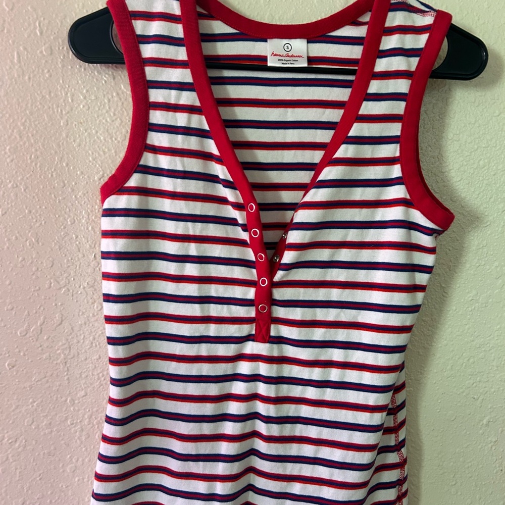 Red and White Striped Tank Top
